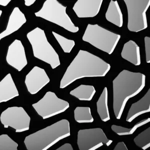 Abstraktes schwarzes geometrisches Muster mit unregelmäßigen Formen