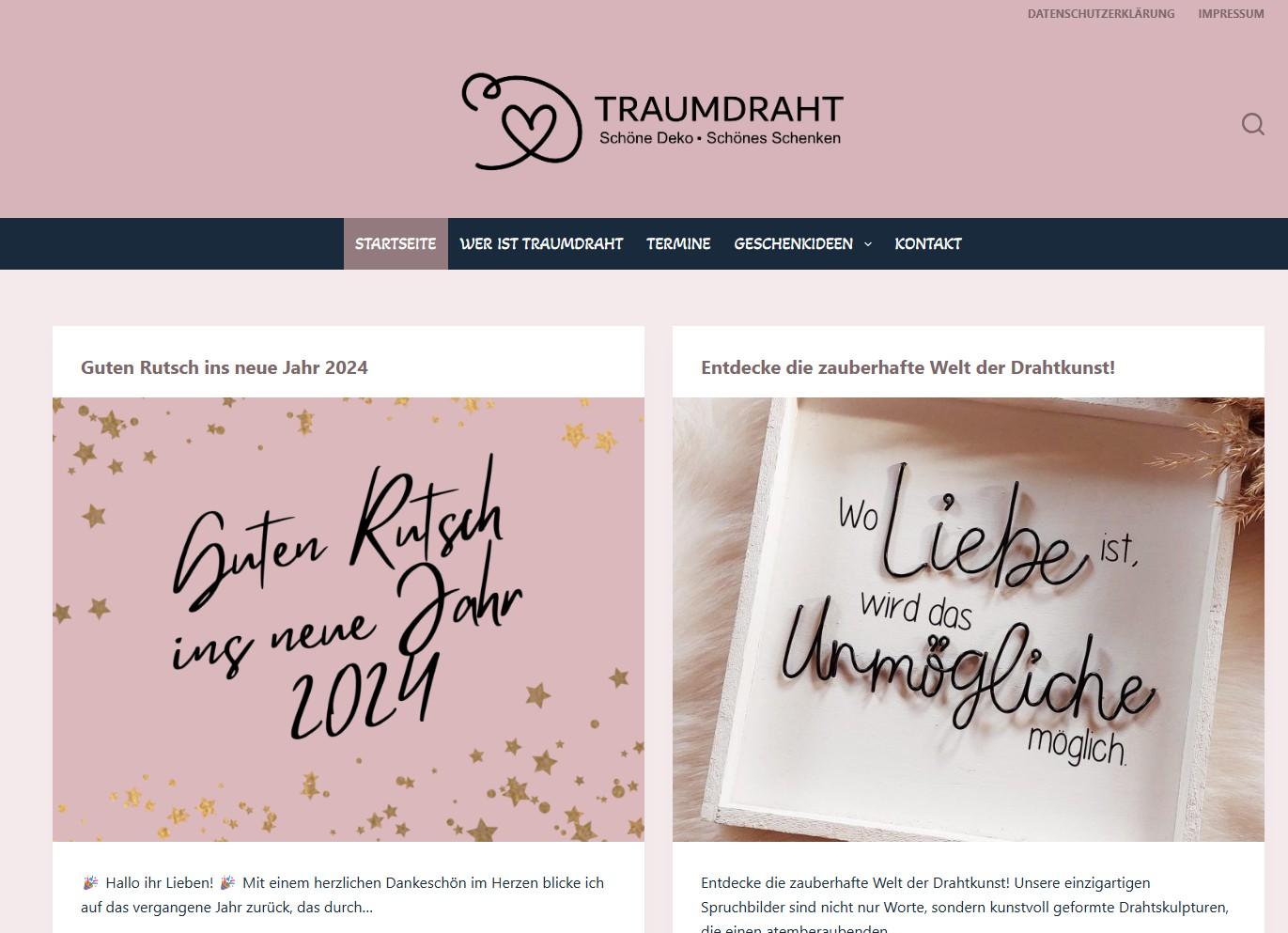 Screenshot der Website Traumdraht.de